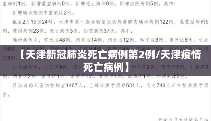 【天津新冠肺炎死亡病例第2例/天津疫情死亡病例】 【天津新冠肺炎死亡病例第2例/天津疫情死亡病例】