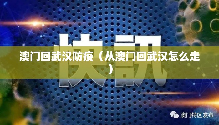 澳门回武汉防疫（从澳门回武汉怎么走）