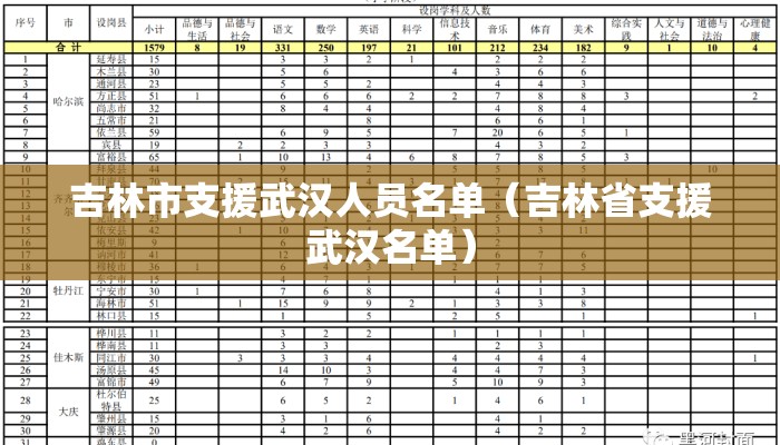 吉林市支援武汉人员名单（吉林省支援武汉名单）