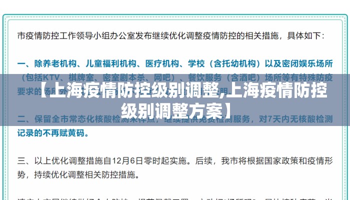 【上海疫情防控级别调整,上海疫情防控级别调整方案】 【上海疫情防控级别调整,上海疫情防控级别调整方案】