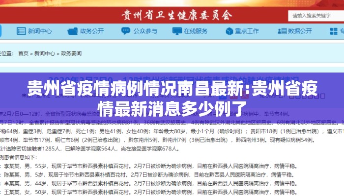 贵州省疫情病例情况南昌最新:贵州省疫情最新消息多少例了 贵州省疫情病例情况南昌最新:贵州省疫情最新消息多少例了