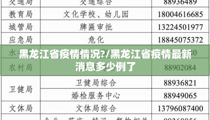黑龙江省疫情情况?/黑龙江省疫情最新消息多少例了 黑龙江省疫情情况?/黑龙江省疫情最新消息多少例了