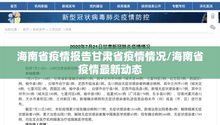 海南省疫情报告甘肃省疫情情况/海南省疫情最新动态 海南省疫情报告甘肃省疫情情况/海南省疫情最新动态