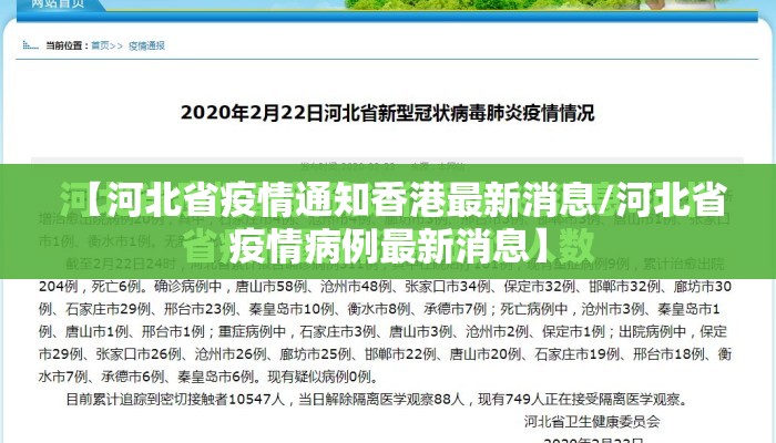 【河北省疫情通知香港最新消息/河北省疫情病例最新消息】