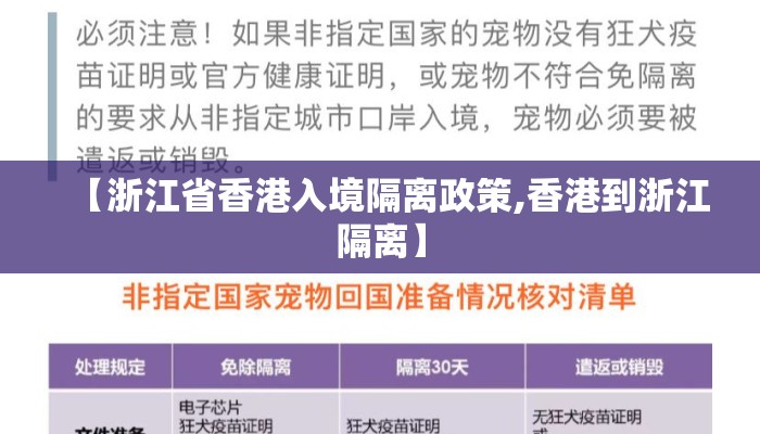 【浙江省香港入境隔离政策,香港到浙江隔离】