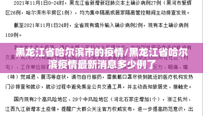 黑龙江省哈尔滨市的疫情/黑龙江省哈尔滨疫情最新消息多少例了