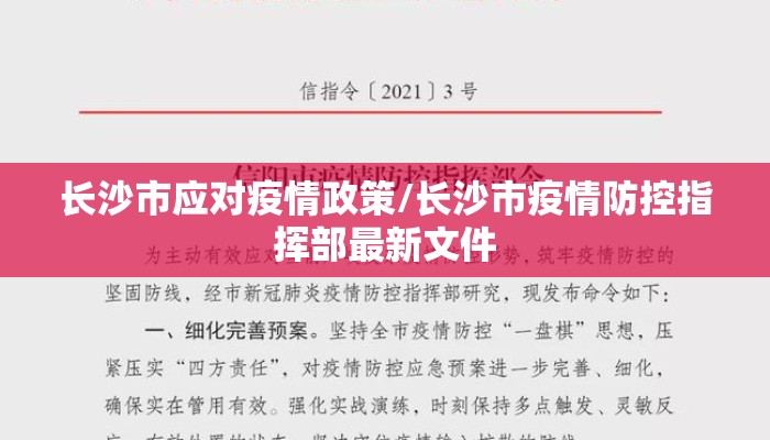 长沙市应对疫情政策/长沙市疫情防控指挥部最新文件 长沙市应对疫情政策/长沙市疫情防控指挥部最新文件