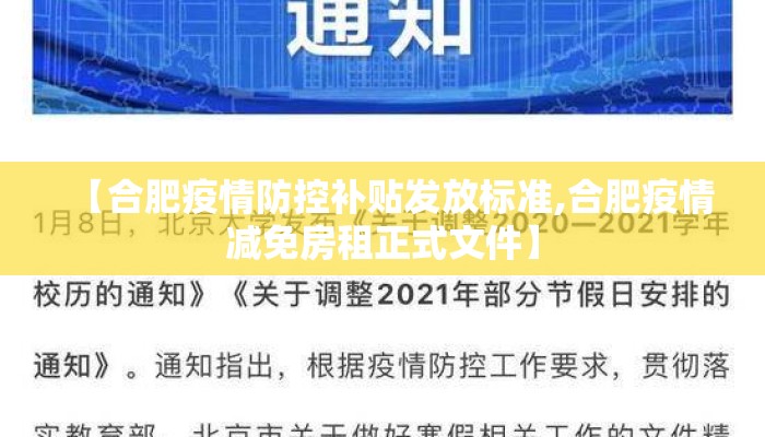 【合肥疫情防控补贴发放标准,合肥疫情减免房租正式文件】 【合肥疫情防控补贴发放标准,合肥疫情减免房租正式文件】