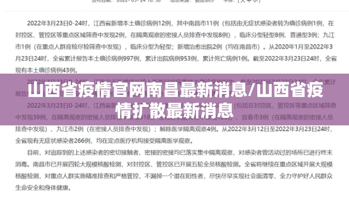山西省疫情官网南昌最新消息/山西省疫情扩散最新消息