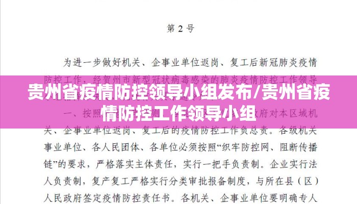 贵州省疫情防控领导小组发布/贵州省疫情防控工作领导小组