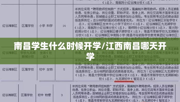 南昌学生什么时候开学/江西南昌哪天开学