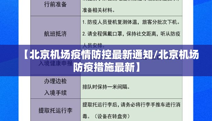 【北京机场疫情防控最新通知/北京机场防疫措施最新】