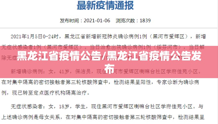 黑龙江省疫情公告/黑龙江省疫情公告发布