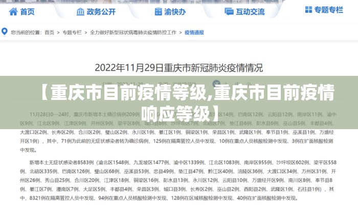 【重庆市目前疫情等级,重庆市目前疫情响应等级】