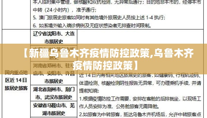 【新疆乌鲁木齐疫情防控政策,乌鲁木齐 疫情防控政策】