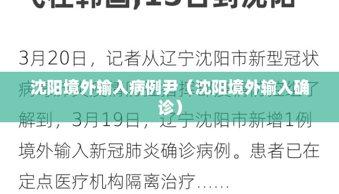 沈阳境外输入病例尹（沈阳境外输入确诊）