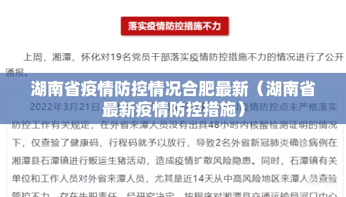 湖南省疫情防控情况合肥最新（湖南省最新疫情防控措施）