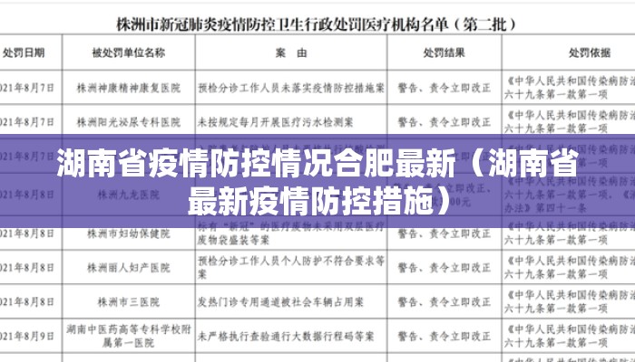 湖南省疫情防控情况合肥最新（湖南省最新疫情防控措施）