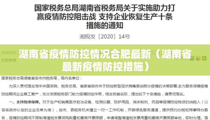 湖南省疫情防控情况合肥最新（湖南省最新疫情防控措施）