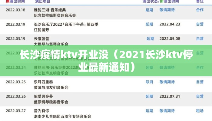 长沙疫情ktv开业没（2021长沙ktv停业最新通知）