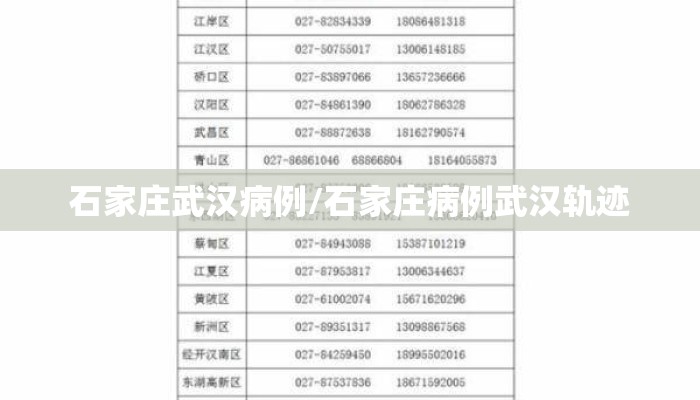 石家庄武汉病例/石家庄病例武汉轨迹