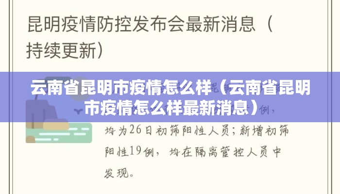 云南省昆明市疫情怎么样（云南省昆明市疫情怎么样最新消息）