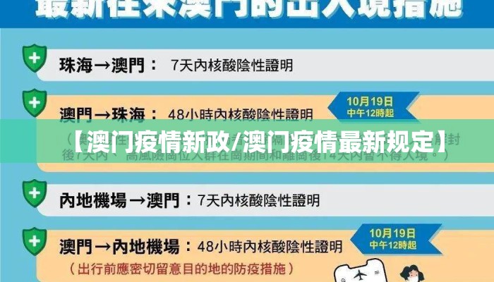 【澳门疫情新政/澳门疫情最新规定】