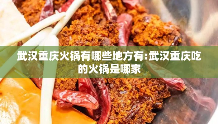 武汉重庆火锅有哪些地方有:武汉重庆吃的火锅是哪家