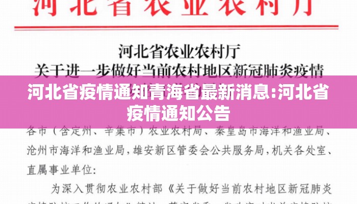 河北省疫情通知青海省最新消息:河北省疫情通知公告