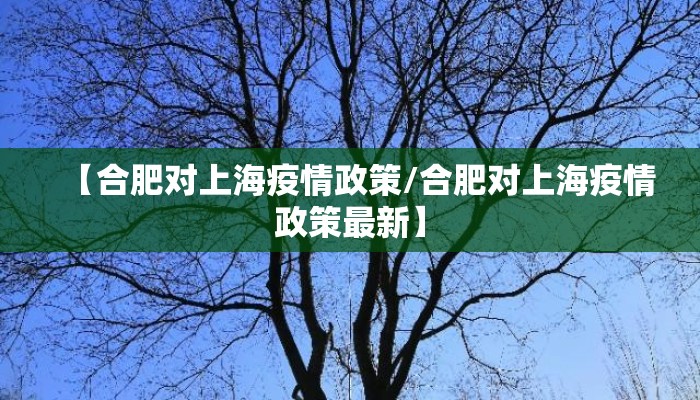 【合肥对上海疫情政策/合肥对上海疫情政策最新】