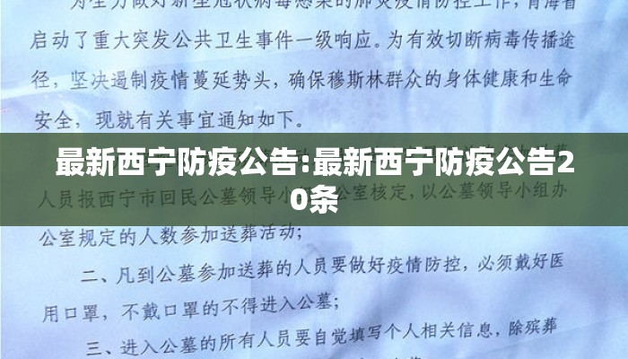 最新西宁防疫公告:最新西宁防疫公告20条