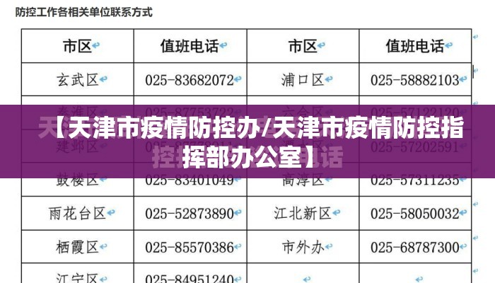 【天津市疫情防控办/天津市疫情防控指挥部办公室】 【天津市疫情防控办/天津市疫情防控指挥部办公室】