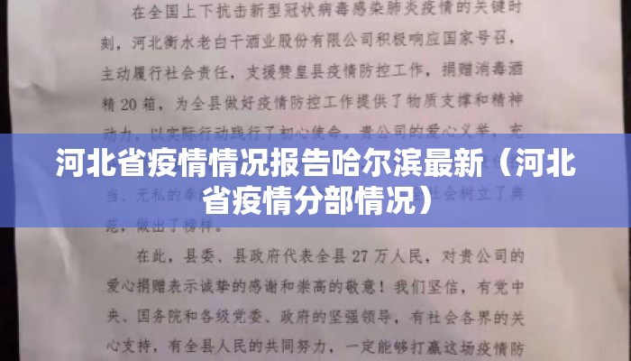 河北省疫情情况报告哈尔滨最新（河北省疫情分部情况）