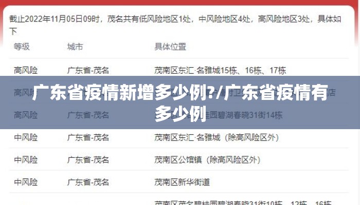 广东省疫情新增多少例?/广东省疫情有多少例