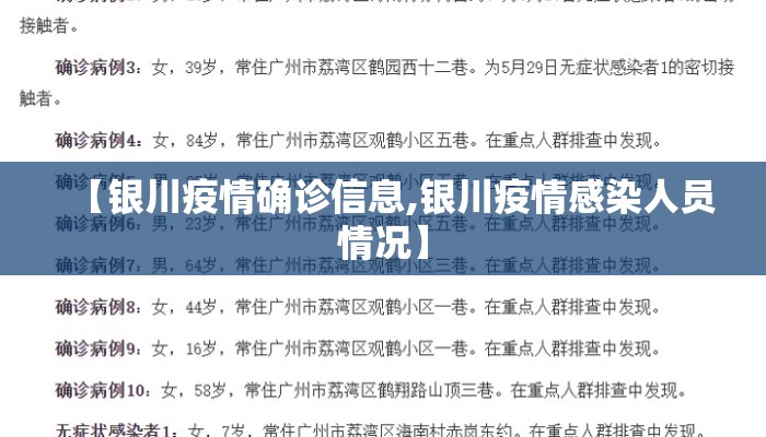 【银川疫情确诊信息,银川疫情感染人员情况】 【银川疫情确诊信息,银川疫情感染人员情况】