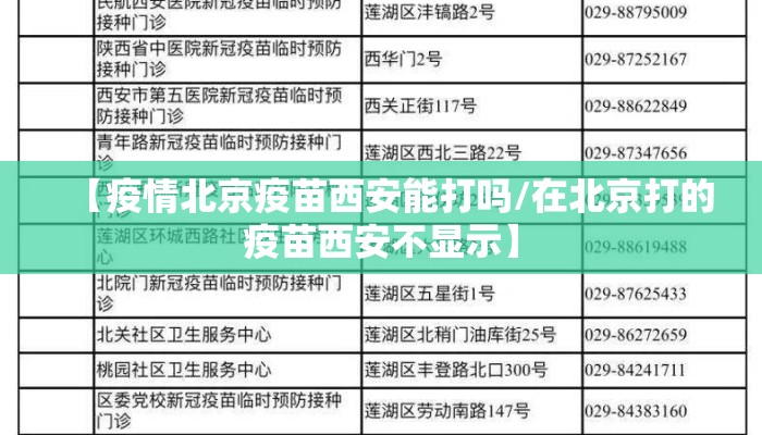 【疫情北京疫苗西安能打吗/在北京打的疫苗西安不显示】 【疫情北京疫苗西安能打吗/在北京打的疫苗西安不显示】