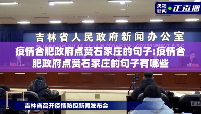 疫情合肥政府点赞石家庄的句子:疫情合肥政府点赞石家庄的句子有哪些