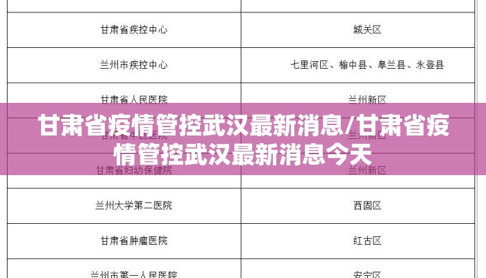甘肃省疫情管控武汉最新消息/甘肃省疫情管控武汉最新消息今天 甘肃省疫情管控武汉最新消息/甘肃省疫情管控武汉最新消息今天