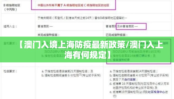 【澳门入境上海防疫最新政策/澳门入上海有何规定】 【澳门入境上海防疫最新政策/澳门入上海有何规定】