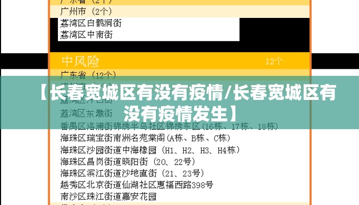 【长春宽城区有没有疫情/长春宽城区有没有疫情发生】 【长春宽城区有没有疫情/长春宽城区有没有疫情发生】