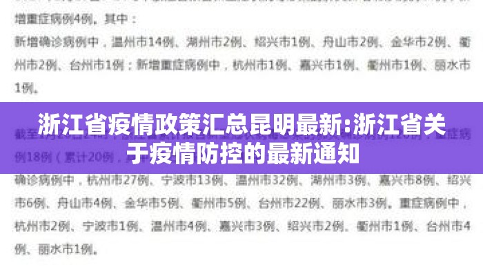 浙江省疫情政策汇总昆明最新:浙江省关于疫情防控的最新通知
