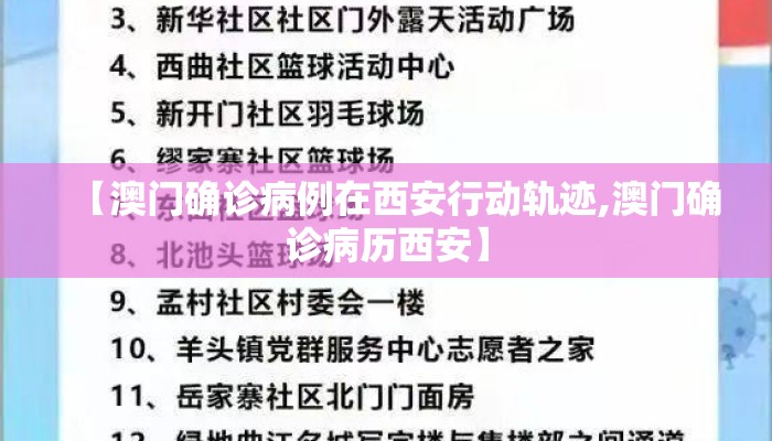 【澳门确诊病例在西安行动轨迹,澳门确诊病历西安】