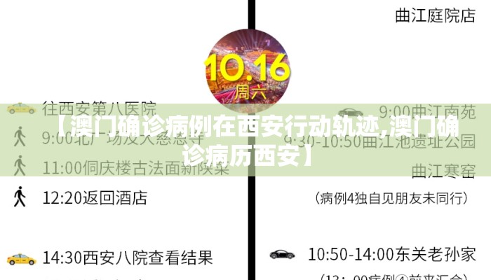 【澳门确诊病例在西安行动轨迹,澳门确诊病历西安】