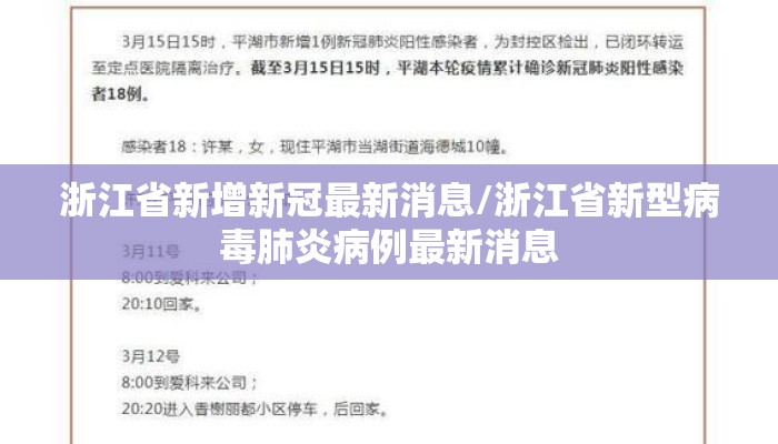 浙江省新增新冠最新消息/浙江省新型病毒肺炎病例最新消息