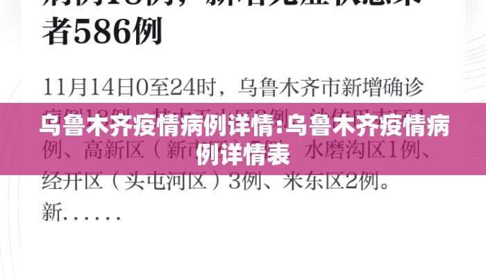 乌鲁木齐疫情病例详情:乌鲁木齐疫情病例详情表