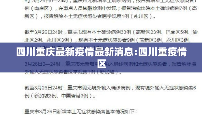 四川重庆最新疫情最新消息:四川重疫情区