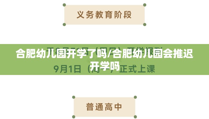 合肥幼儿园开学了吗/合肥幼儿园会推迟开学吗