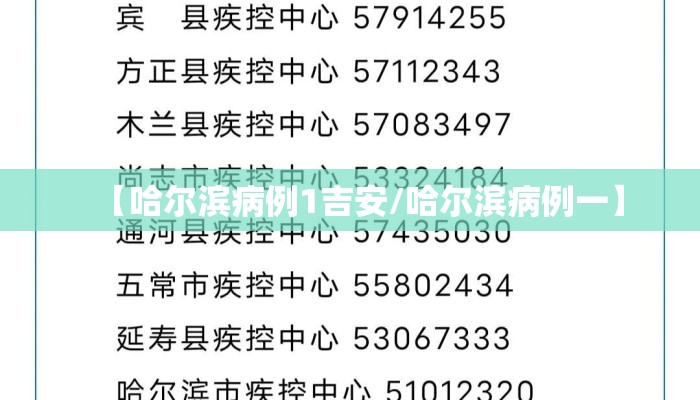 【哈尔滨病例1吉安/哈尔滨病例一】