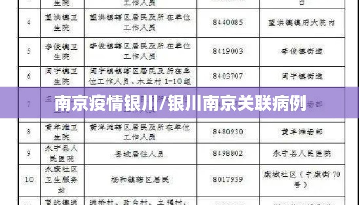 南京疫情银川/银川南京关联病例
