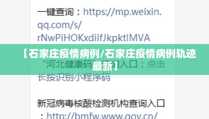 【石家庄疫情病例/石家庄疫情病例轨迹最新】